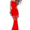 Formal Gowns Terani Couture - 1611P0201A Striped Illusion Trumpet Evening Dress