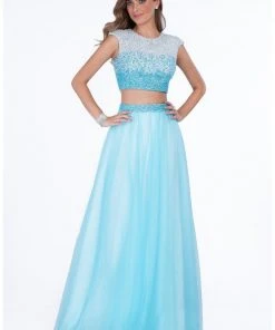 Terani Couture - 1611P1352A Two-Piece Ombre A-Line Gown Formal Gowns