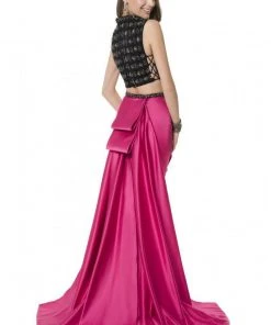 Terani Couture - 1611P1367A Ribbon Accented Panel Gown Formal Gowns