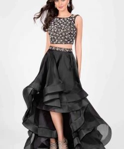 Terani Couture - 1711P2692 Two Piece Embellished High Low A-line Dress Formal Gowns