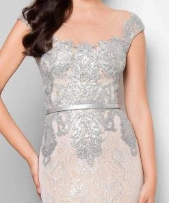 Formal Gowns Terani Couture - 1713M3505 Embroidered Lace Portrait Mermaid Gown - 1 Pc Gunmetal Nude In Size 4 Available 9 Formal Gowns Terani Couture - 1713M3505 Embroidered Lace Portrait Mermaid Gown - 1 Pc Gunmetal Nude In Size 4 Available