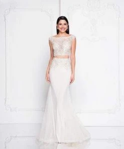 Terani Couture - 1811P5707 Two Piece Embroidered Jersey Trumpet Dress Formal Gowns