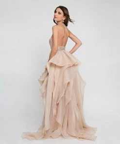 Formal Gowns Terani Couture - 1811P5782 Beaded Bodice T-Strap Hi-Lo Prom Dress 15 Formal Gowns Terani Couture - 1811P5782 Beaded Bodice T-Strap Hi-Lo Prom Dress