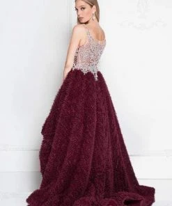 Formal Gowns Terani Couture - 1811P5796 Sleeveless Shirred Chiffon High Low Gown