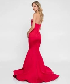 Terani Couture - 1812P5386 Drape Paneled Mermaid Gown 9 Terani Couture - 1812P5386 Drape Paneled Mermaid Gown