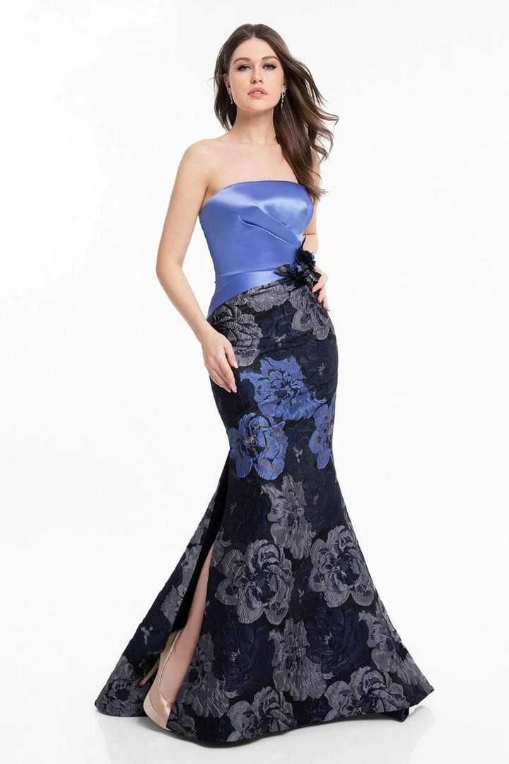 Formal Gowns Terani Couture - 1821E7136 Floral Strapless Mermaid Gown With Slit 3 Formal Gowns Terani Couture - 1821E7136 Floral Strapless Mermaid Gown With Slit