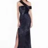 Terani Couture - 1821E7149 Asymmetrical Fitted Gown With Slit
