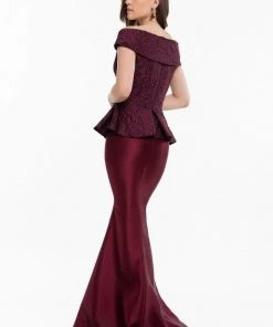 Terani Couture - 1821M7577 Mock Two Piece Lace Jacquard Trumpet Dress Formal Gowns