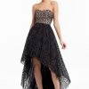 Terani Couture - 1822C7047 Metallic Lace High Low Cocktail Dress Cocktail Dresses