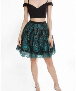 Terani Couture - 1825H7934 Two-Piece Embroidered Lace Cocktail Dress