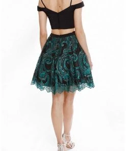 Terani Couture - 1825H7934 Two-Piece Embroidered Lace Cocktail Dress