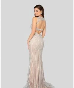 Formal Gowns Terani Couture - 1912P8225 Beaded Sweetheart Sheath Dress