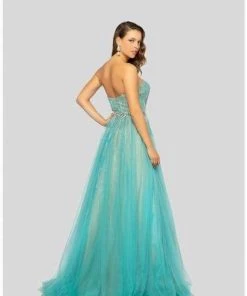 Terani Couture - 1912P8557 Crystal Beaded Tulle Ballgown Formal Gowns