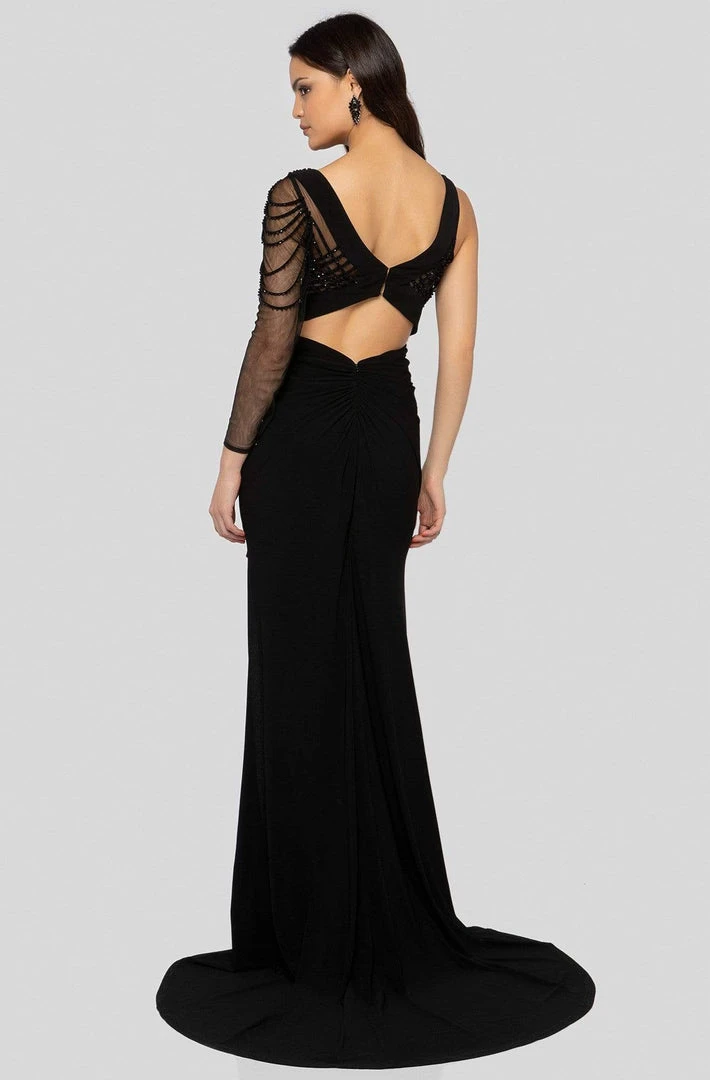 Terani Couture - 1913P8392 Embellished Bateau Sheath Dress With Train Formal Gowns 4 Terani Couture - 1913P8392 Embellished Bateau Sheath Dress With Train Formal Gowns