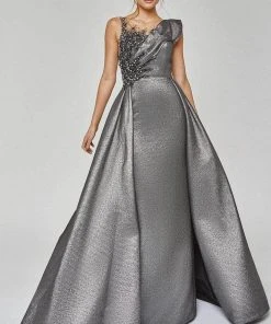 Terani Couture - 1921M0486 Sleeveless Illusion Bateau Long Gown - 1 Pc Black In Size 4 Available Formal Gowns