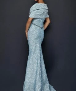 Terani Couture - 1921M0726 Sleeveless Bateau With Shawl Trumpet Dress Formal Gowns