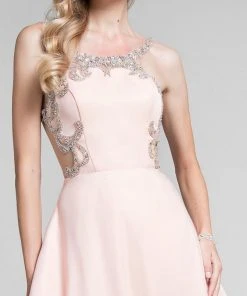 Formal Gowns Terani Couture - Alluring Jeweled High Neck Mikado Ball Gown 1712P2887