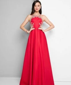 Formal Gowns Terani Couture - Alluring Jeweled High Neck Mikado Ball Gown 1712P2887