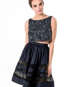 Terani Couture - Bead Crusted Two-Piece Panel A-Line Dress 1521H0103A