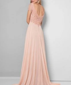 Terani Couture - Beaded Illusion A-Line Gown 1711M3377 Formal Gowns