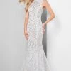 Terani Couture - Beautiful Beaded Pattern Mock Neck Mermaid Gown 1712P2494 Formal Gowns