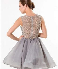 Terani Couture - Bedazzled V-Neck Cocktail Dress 1522H0157A