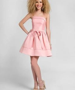 Terani Couture - Chic Strapless Straight Neck Short A-line Dress 1622H1124 Cocktail Dresses