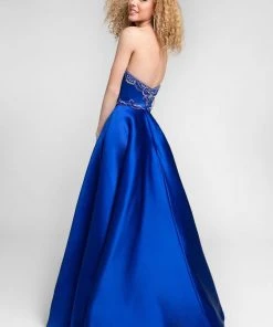 Terani Couture - Crystal Beaded Sweetheart Satin Ball Gown 1712P2893