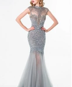 Terani Couture - Crystal-Encrusted Gown 1521GL0753B Formal Gowns