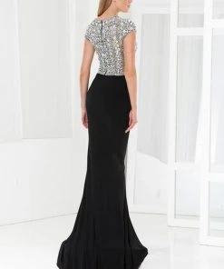 Terani Couture - E3759 Bejeweled Cap Sleeve Evening Dress