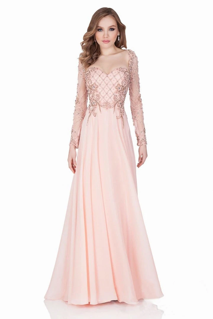 Formal Gowns Terani Couture - Elegant Beaded And Embroidered Sweetheart Chiffon A-line Gown 1621M1726 3 Formal Gowns Terani Couture - Elegant Beaded And Embroidered Sweetheart Chiffon A-line Gown 1621M1726