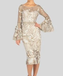 Cocktail Dresses Terani Couture - Long Bell Sleeve Embroidered Lace Dress 1913C9065 - 1 Pc Blush In Size 6 Available 8 Cocktail Dresses Terani Couture - Long Bell Sleeve Embroidered Lace Dress 1913C9065 - 1 Pc Blush In Size 6 Available