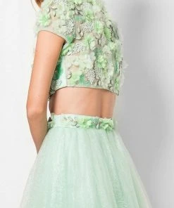 Terani Couture - Luxurious Two Piece Crop Top Gown 1712P2745 Formal Gowns