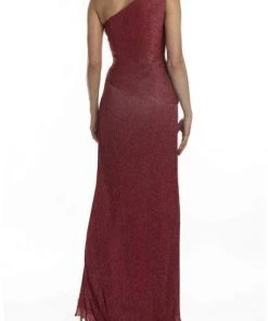 Terani Couture - One Shoulder Asymmetric Neck Evening Dress 1911E9610 - 1 Pc Berry In Size 8 Available Formal Gowns