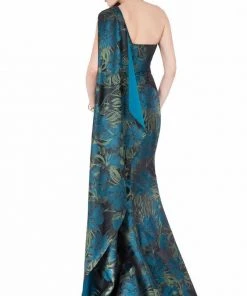 Terani Couture - One-shoulder Floral Print Evening Gown 1621E1480