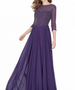 Terani Couture - Ornate Lattice Illusion A-Line Gown 1622M1793 Formal Gowns