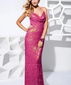 Terani Couture - P1557 Sleeveless Sequined Long Gown
