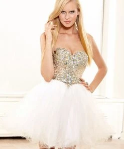 Terani Couture - P3007 Strapless Crystal Embellished Cocktail Dress