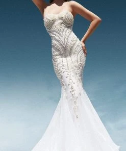 Terani Couture - Pearl Crusted Sweetheart Mermaid Gown 1611GL0463A