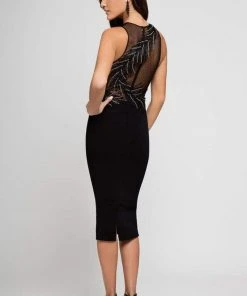 Cocktail Dresses Terani Couture - Sleeveless Sheered Cocktail Dress 1722C4052 - 1 Pc Black In Size 4 Available