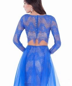 Terani Couture - Two-Piece Bateau Illusion Lace Cocktail Dress 1621H1035