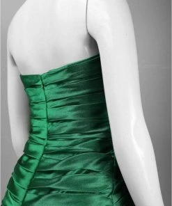 Theia - 881527 Strapless Rosette Detail Pleated Organza Gown Formal Gowns