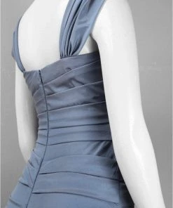 Theia - 881685 Asymmetrical Ruched Mermaid Taffeta Gown