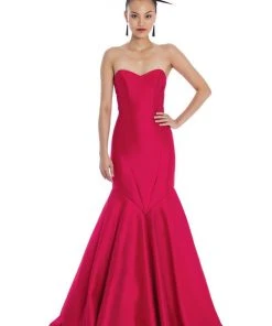 Theia - 881945 Strapless Sweetheart Mermaid Gown With Shawl