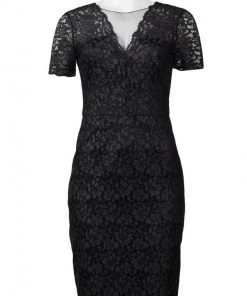 Theia - 883015 Floral Lace Short Sleeve Cocktail Dress 8 Theia - 883015 Floral Lace Short Sleeve Cocktail Dress