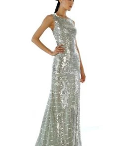 Formal Gowns Theia - Sequined Bateau Neck Dress 882323