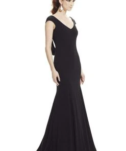 Theia V-Neck Cowl Back Stretch Evening Gown 882820 - 1 Pc. Fuchsia In Size 2 Available