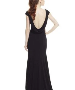 Theia V-Neck Cowl Back Stretch Evening Gown 882820 - 1 Pc. Fuchsia In Size 2 Available