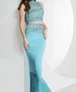 Formal Gowns Tiffany Designs - 16117 Rhinestone Embellished Two Piece Trumpet Gown