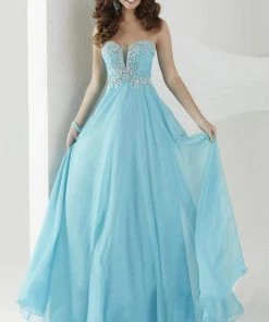 Formal Gowns Tiffany Designs - 16144 Embellished Strapless A-line Dress